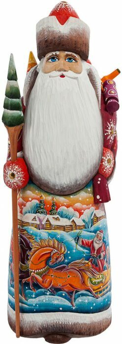 Резная статуэтка "Дед Мороз с подарками"