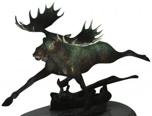 Авторская скульптура из бронзы "Бегущий лось"