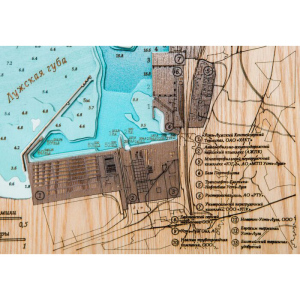 Карта порта Усть-Луга из дерева, на заказ