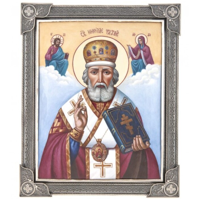 Икона "Св. Николай Чудотворец" (финифть)
