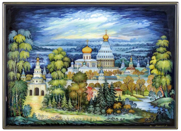 Шкатулка для бумаг "Новоиерусалимский монастырь" (Холуй)