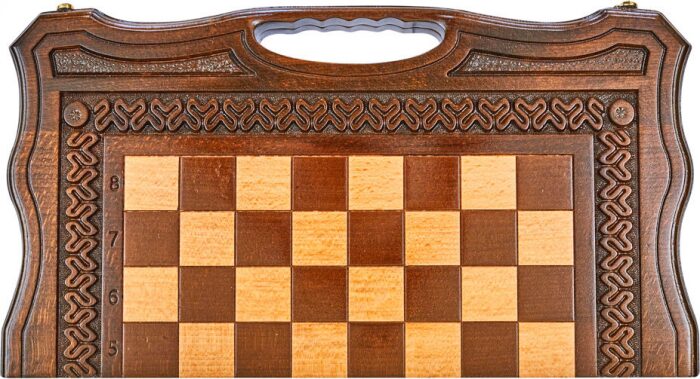 Игровой набор резной "Волна-2" средний (шахматы, нарды и шашки)