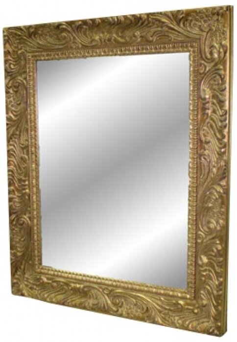 Зеркало в раме из дерева золотого цвета