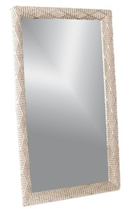 Зеркало в деревянной раме (с декором серебряного цвета)