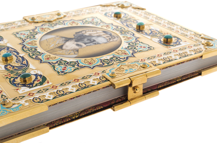 Подарочная книга в окладе "Омар Хайям" с эмалями, бирюзой, и фианитами