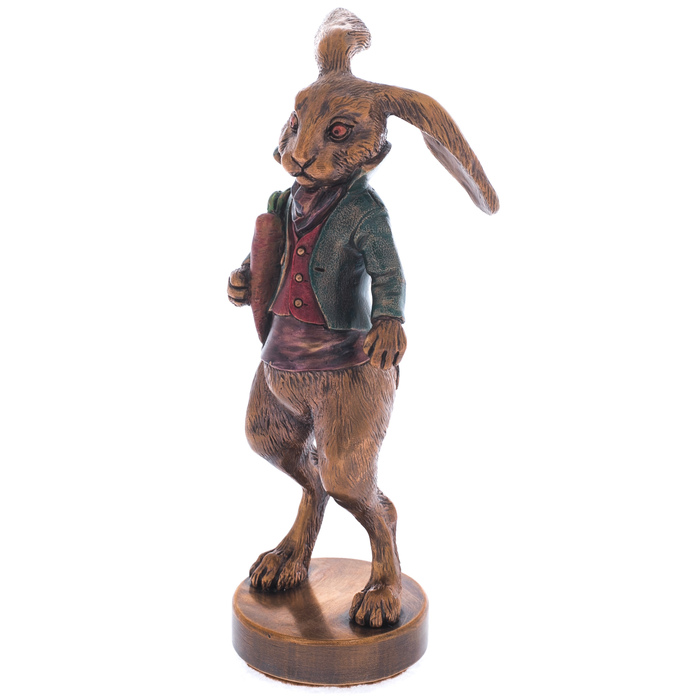 Скульптура из бронзы "Кролик" в подарочной упаковке