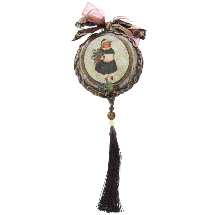 Набор интерьерных украшений в форме медальона "Девушки с цветами"