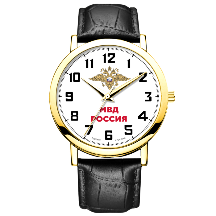 Наручные кварцевые часы Mikhail Moskvin с нанесением корпоративной символики, с черным ремешком