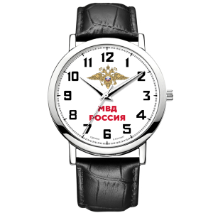 Наручные кварцевые часы Mikhail Moskvin с нанесением корпоративной символики, серебристые с черным ремешком