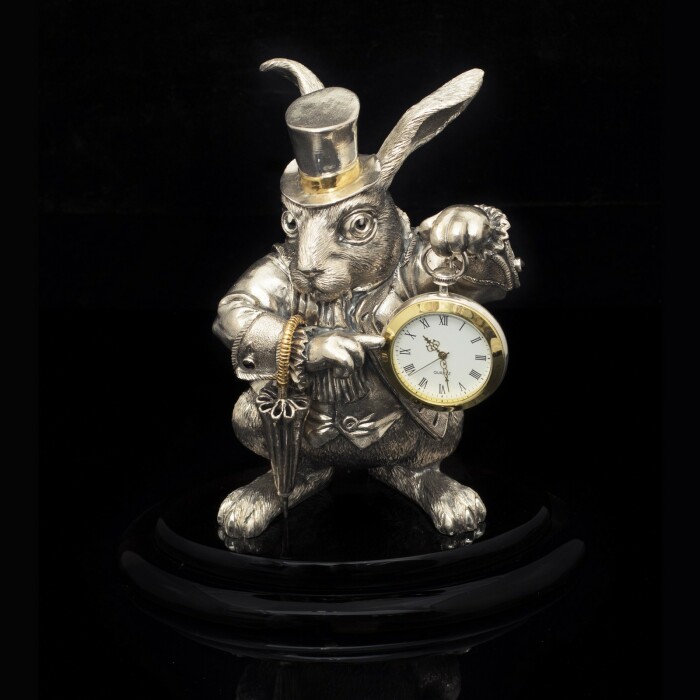 Серебряные часы "Белый кролик"