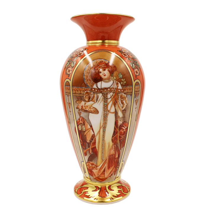 Настольная ваза для цветов с изображениями картин Альфонсо Муха