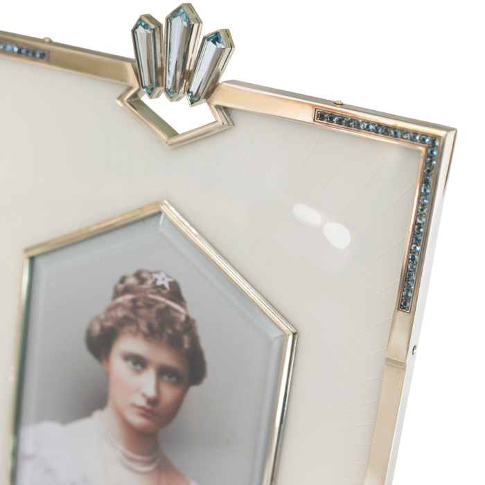 Рамка для фото серебряная "Александра" с топазами