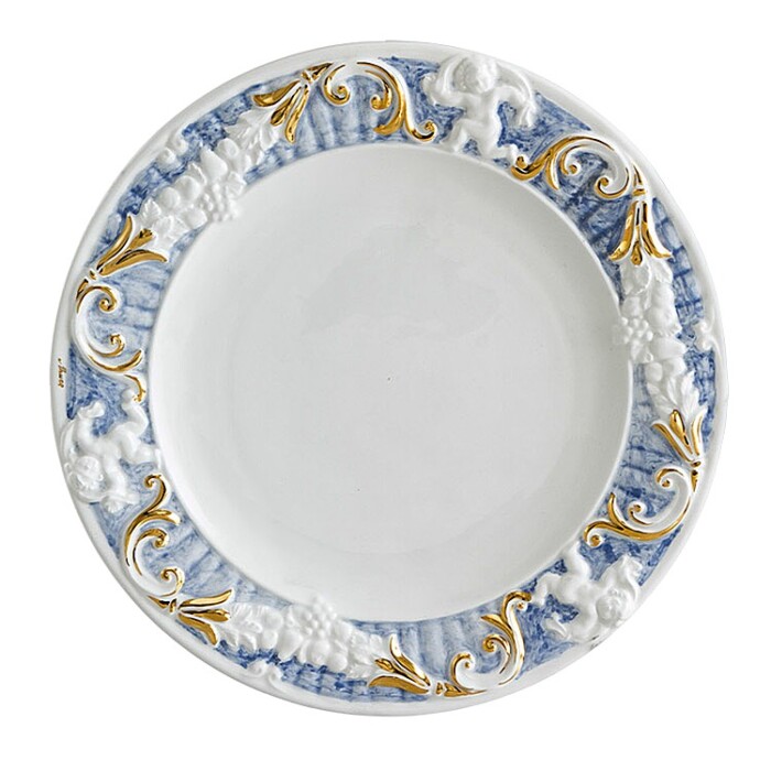 Декоративная тарелка голубая