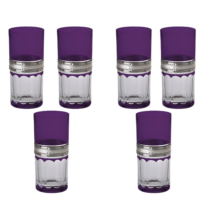 Набор из 6 стаканов для воды, фиолетовый