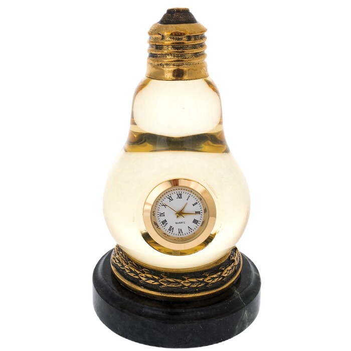 Настольные часы из бронзы "Лампочка"