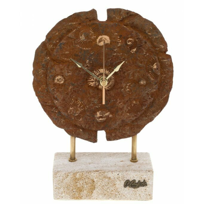 Настольные часы "Ископаемые" (Round fossil clock)