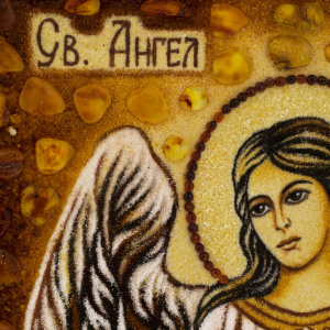 Икона из янтаря "Ангел Хранитель"