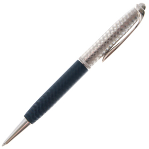 Ручка-роллер серебристо-синяя с фианитами (Kit Day)