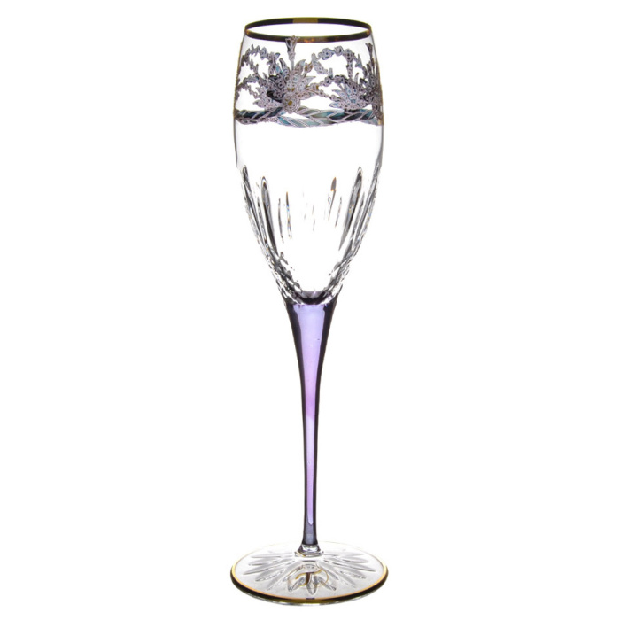 Набор фужеров для шампанского Timon на 6 персон, фиолетово-золотистый