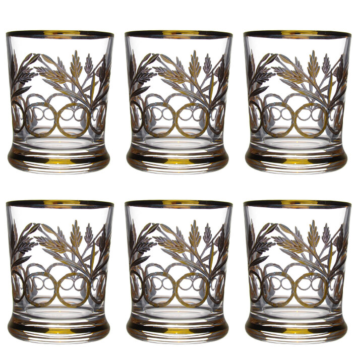 Набор стаканов для виски Timon "Tiziano Golden/Palm" на 6 персон