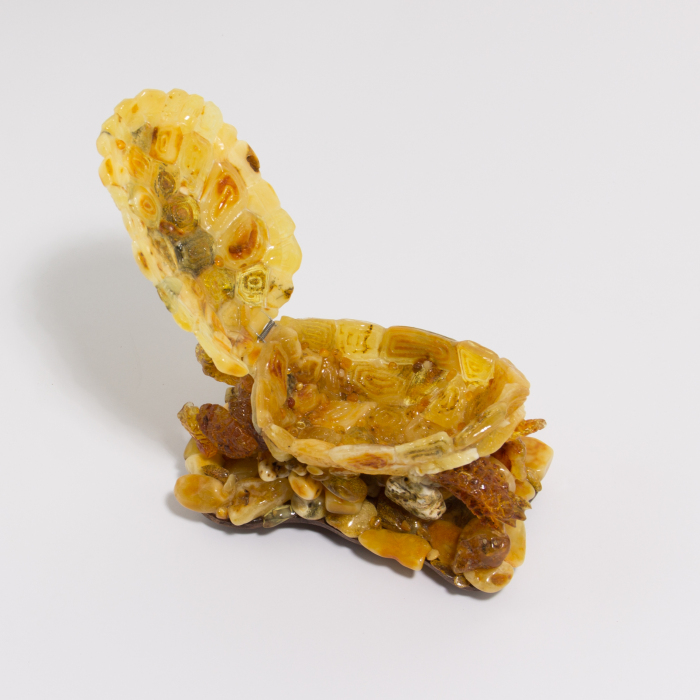Сувенир шкатулка из янтаря "Черепаха"