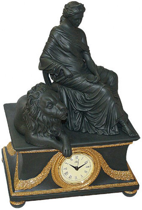 Часы "Дама и лев", цвет: черный