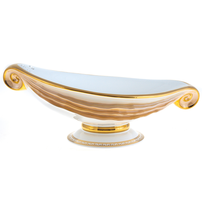 Чаша овальная "Toga Romana", цвет: белый с золотом