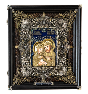 Икона с художественным литьём "Пётр и Феврония" (бронза)