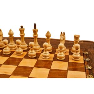 Резные шахматы и нарды из бука "Гамбит"