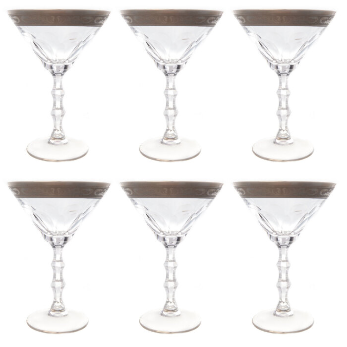 Набор бокалов для мартини и коктейлей Crystalite Bohemia "Romana" на 6 персон