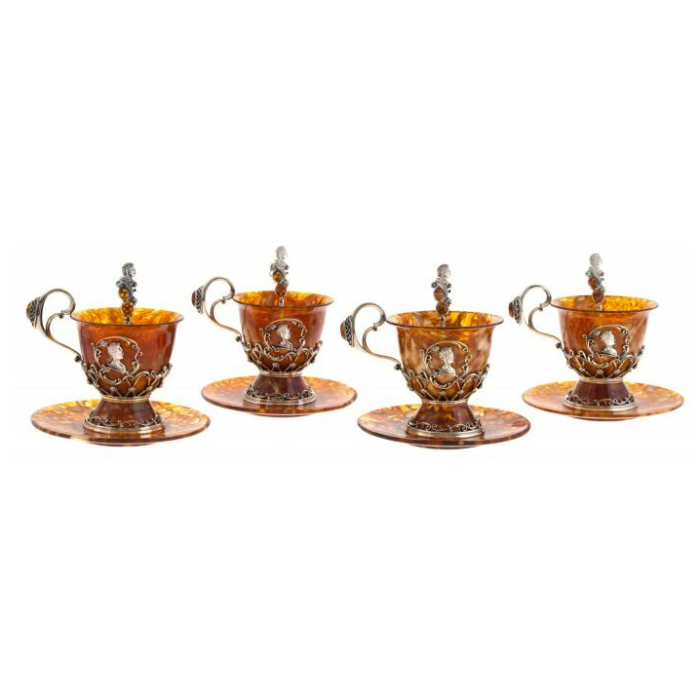 Чайный набор из янтаря "Екатерина" на 4 персоны