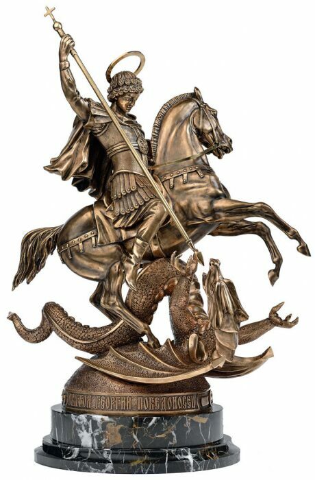 Авторская скульптура из бронзы "Георгий Победоносец"