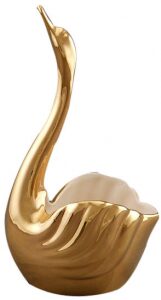 Чаша "Лебедь" золотая с сл.костью