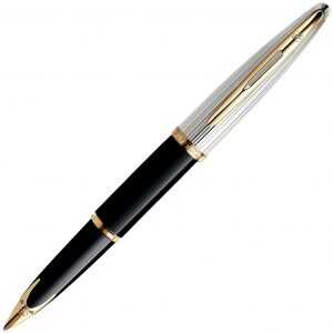 Ручка перьевая "Carene" De Luxe Black Silver GT F