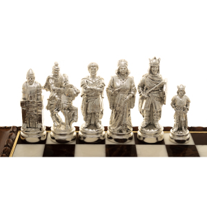Шахматы "Камелот" с серебрением и золочением