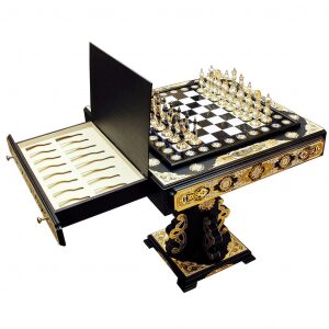 Шахматный стол "Битва двух королей" Златоуст