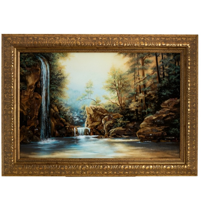 Картина из янтаря "Водопад в лесу"