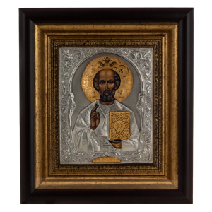 Икона "Святой Николай Чудотворец" с позолотой