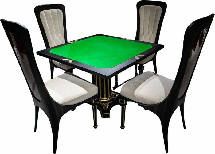 Гарнитур для игры в покер "Роял" с янтарной инкрустацией