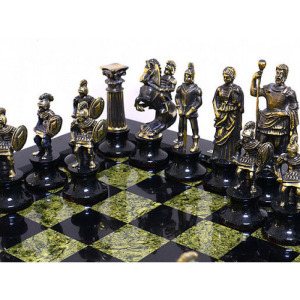 Шахматы из змеевика "Римские" средние
