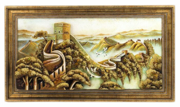 Объемная картина из янтаря "Великая Китайская стена"