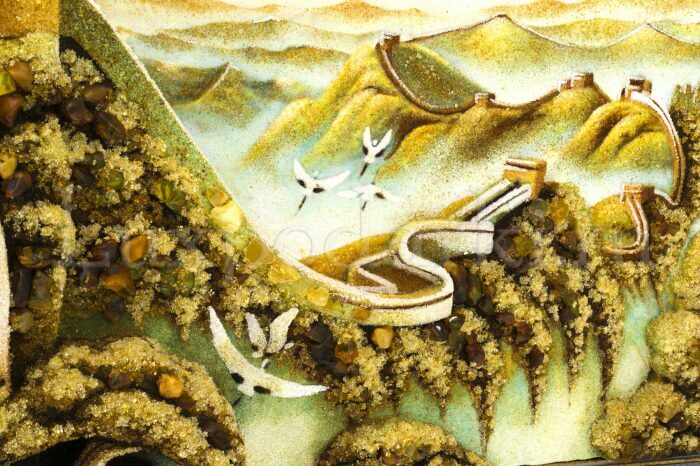 Объемная картина из янтаря "Великая Китайская стена"