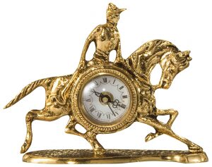 Каминные часы из бронзы "Jockey Mini"
