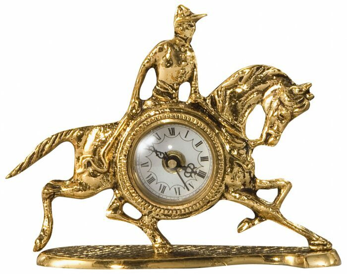 Каминные часы из бронзы "Jockey Mini"