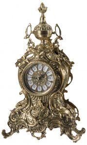 Каминные часы из бронзы с античной патиной "Becquer"