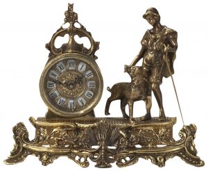 Каминные часы из бронзы с античной патиной "Sheepard"