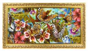 Объемная картина из янтаря "Бабочки"
