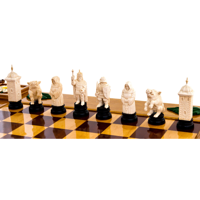 Шахматы из бивня мамонта "Алая и белая розы"