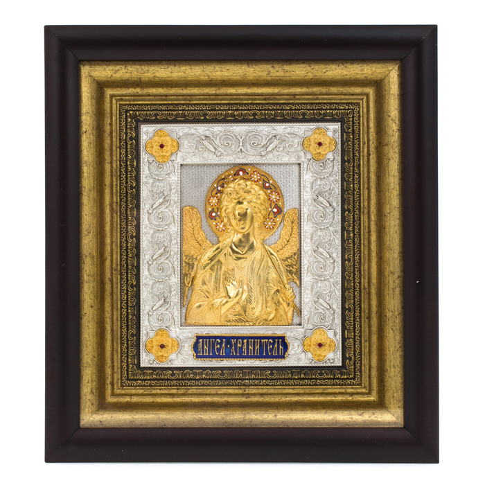 Икона "Ангел Хранитель" посеребрение с позолотой