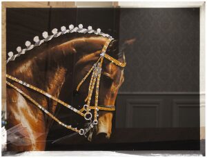 Картина "Лошадь" на зеркале (Swarovski)